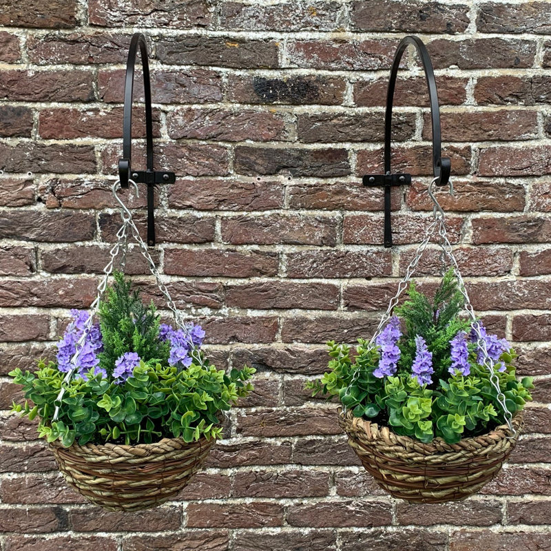 23cm Faux Flowering Topiary in Basket