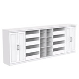 Modular Storage 106.97" W 18-Shelf Wood Closet System