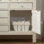 Buffet décoratif rétro en bois massif blanc