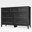 Commode de ferme noire à 7 tiroirs de 120 cm (47,1 po) avec plateau en bois-114193921