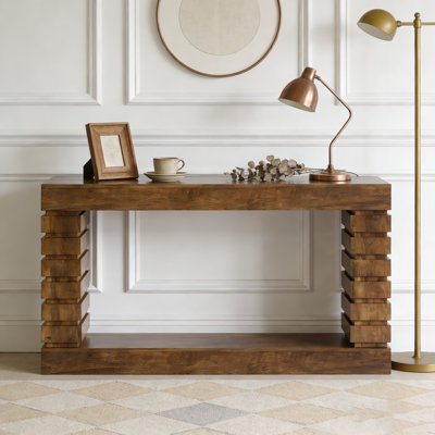 Wood Rectangular Sofa Table for Living Room