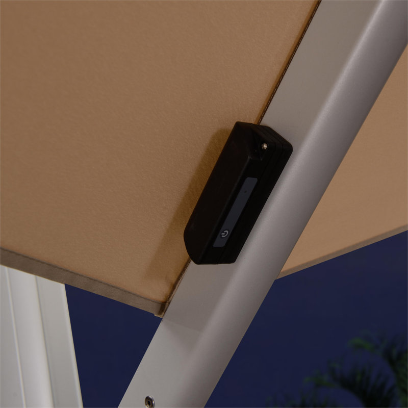 Parasol en porte-à-faux à DEL 10 pi Gira, Beige