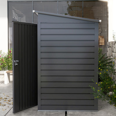 8 ft. W x 4 ft. D Galvanized Steel Horizontal Storage Shed