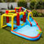 Jeu gonflable de jardin gonflable de 7 pieds et de 7 pouces avec piscine pour éclaboussures, pistolet à eau et mur d'escalade