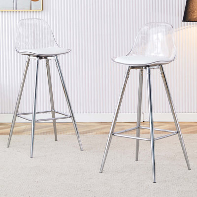 Chaises de bar modernes rembourrées de petite taille pour salle à manger, cuisine, terrasse et salon (ensemble de 2)
