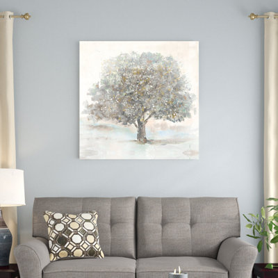 Simple arbre doux peint, reproduction d'art sur toile tendue