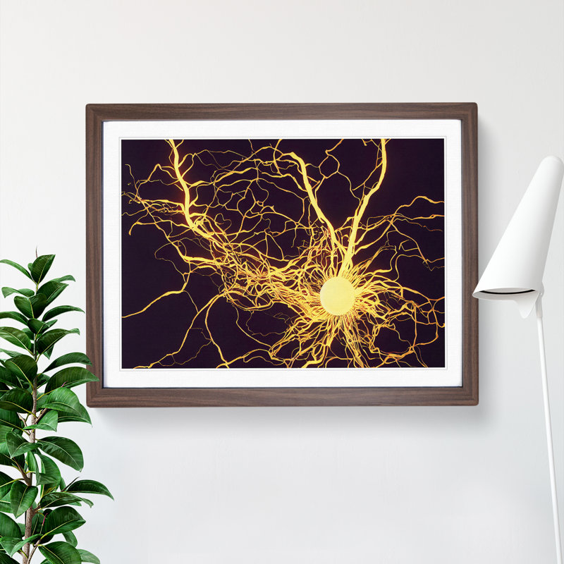 XH1022-3012X Electricity Vol.2 - Single Picture Frame Print, 46cm H x 64cm W x 2cm D, Walnut