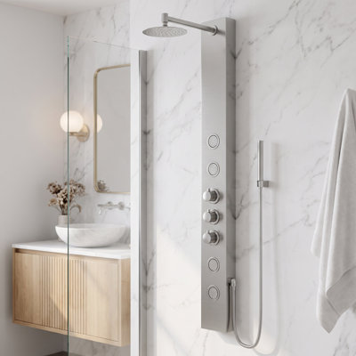Ellington 59" H X 6" W EZDivert™ 4-Jet Shower System with Hand Shower Wand & Adjustable Shower Head