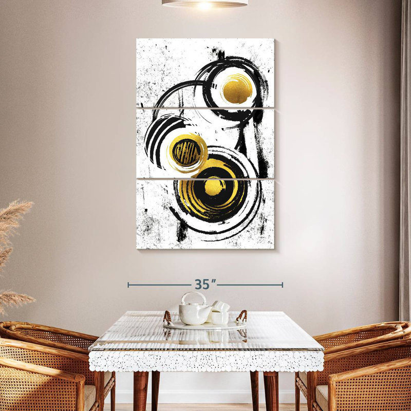 Avery, peinture abstraite dorée V, H 50 po x l 32 po