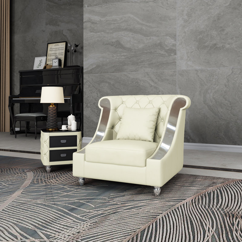 Mayfair Collection Club Chair, Off White