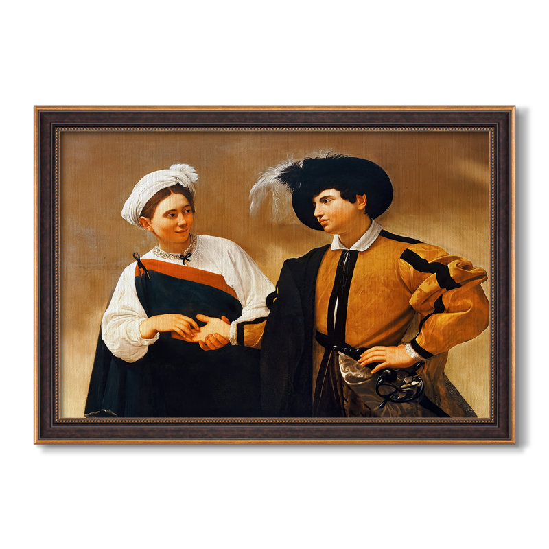 Le diseur de bonne aventure (version Capitoline), v. 1599-Caravage - Toile avec cadre sur mesure, Toile avec cadre
