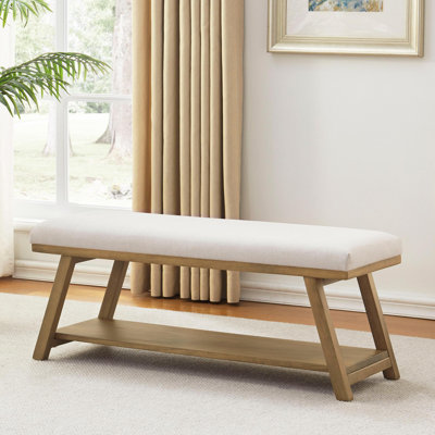 Banc de rangement rembourré en polyester l 45,3 po Hahnville