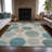 Machine Washable Indoor/Outdoor Xhevrie Teal Rug-111923868