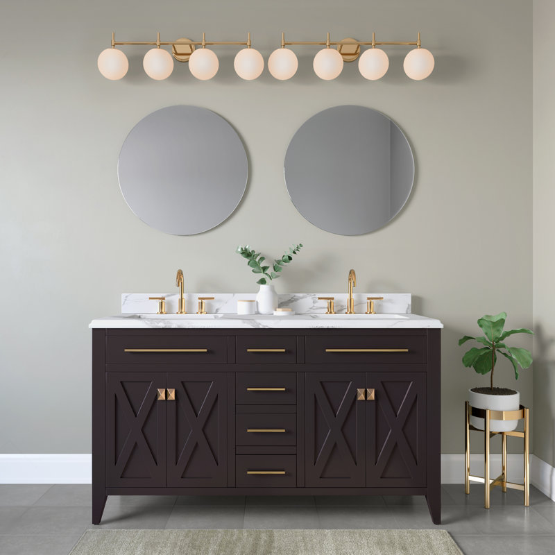 Aparicio Dimmable Bathroom Vanity Light, Modern Gold, 4