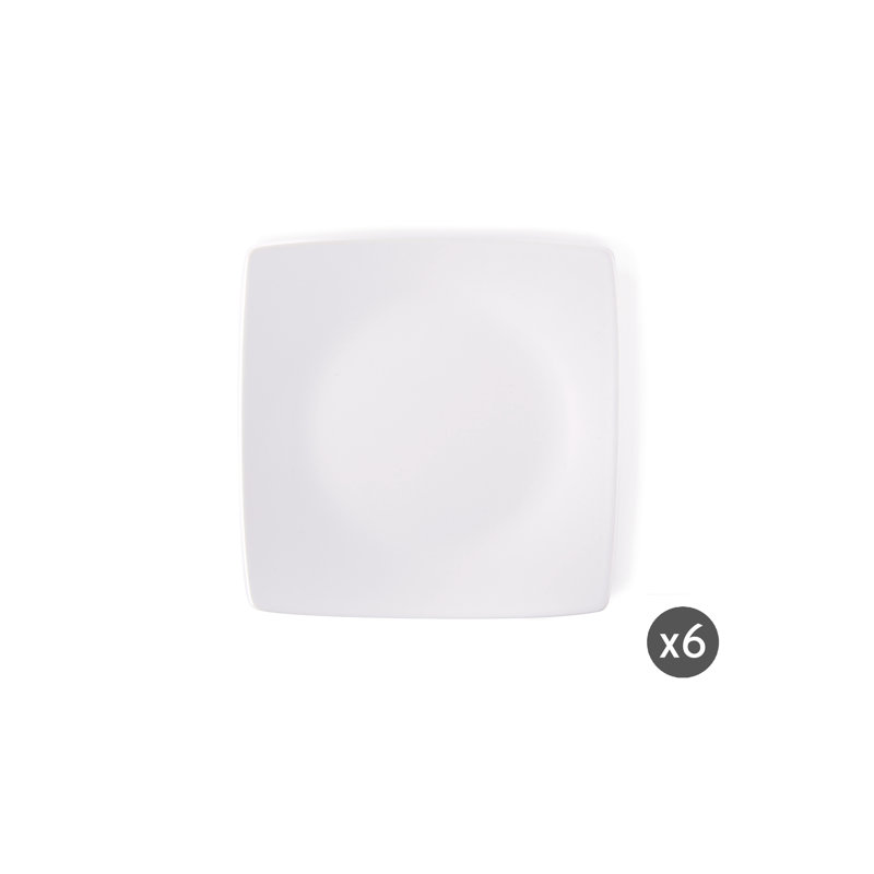 Excelsa Eclipse Set Of 6 Dinner Plates, White