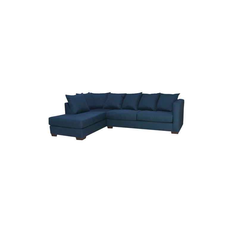 Canapé modulaire en mélange de polyester Julia, Mélange de polyester bleu marine