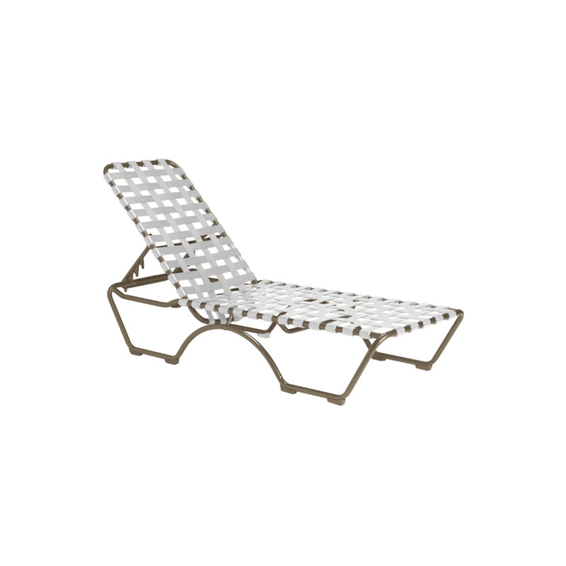 Kahana Outdoor Metal Chaise Lounge, Snow Vinyl, Moab
