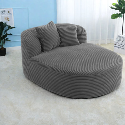 Spacious Gray Corduroy Sofas, Modern Lounge With Comfort Features For Living Room