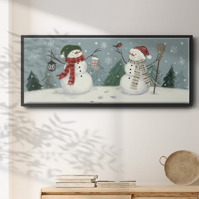 Bonhommes de neige VI - toile encadrée, H 24 po x l 60 po