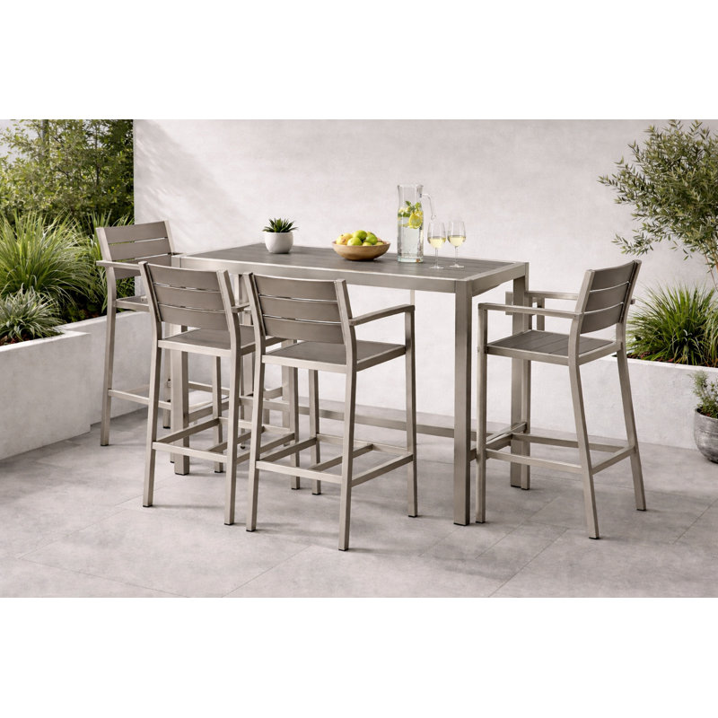 Set Of 4 Arm Betty Bar Stools, Gray