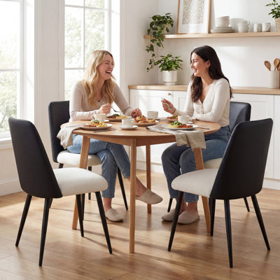 Ensemble de 2 chaises de salle à manger rembourrées pour la salle à manger, cuisine, noir
