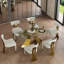 Ensemble de 6 chaises de salle à manger rembourrées White Boucle
