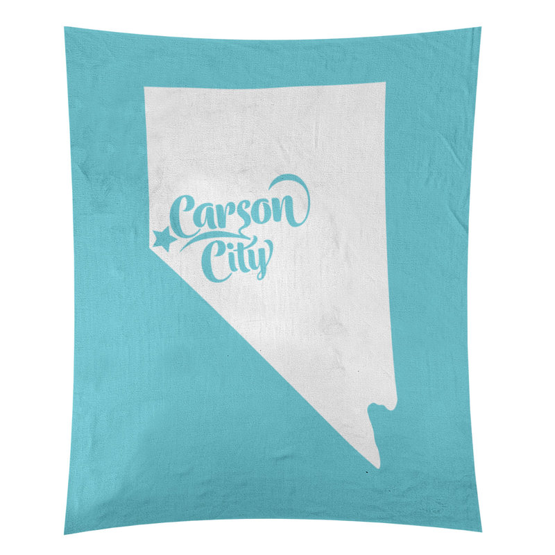 Tapisserie murale Carson City Nevada, Bleu sarcelle, H 60 po x l 51 po