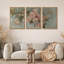«Soft Rose Blush Impressionist Pink Roses Nature Wilderness Illustration Decor Panoramic Earth», 3 pièces sur toile-98249367-98249369