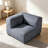 Modular Linen-Look Floor Sectional Sofa Set with Removable Slipcovers