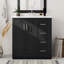 Ensemble de meuble-lavabo 30 po avec lavabo en céramique, armoire de rangement en bois massif, ensemble de meuble-lavabo autoportant avec 3 tiroirs et portes à fermeture douce-129226472