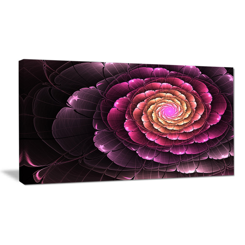 Lumière mauve fractale, impression sur toile tendue, H 20 po x l 40 po x P 1po