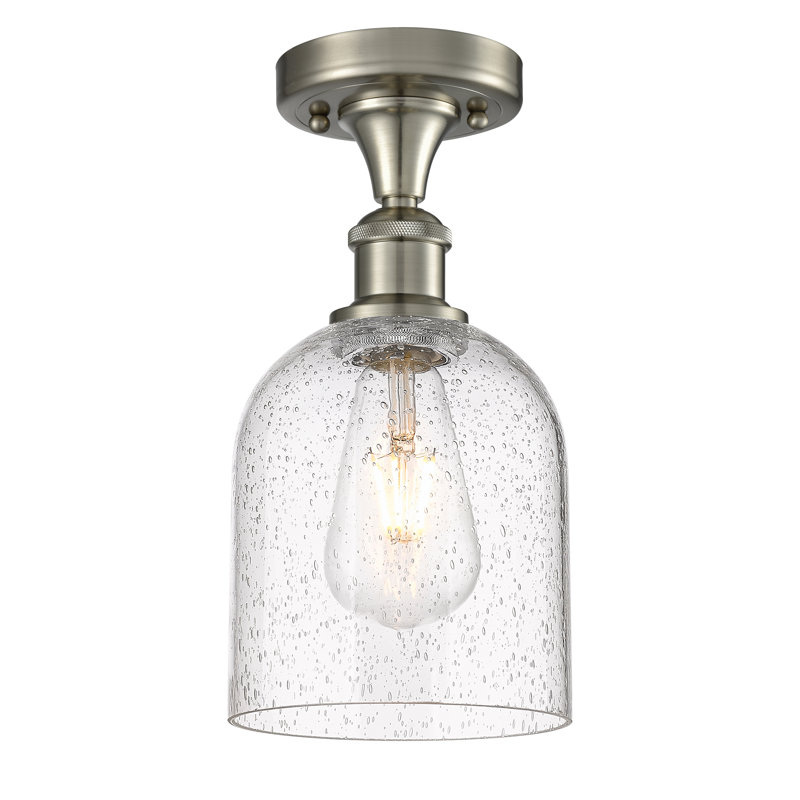 Ballston - Allysson - 1 Light 6" Semi-Flush Mount - Seedy Shade, Brushed Satin Nickel
