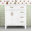 Meuble-lavabo autoportant avec lavabo en céramique, armoire de rangement à fermeture en douceur et tiroirs-1231309893