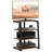 TV Stand for 28 Inch TVs, Entertainment Centre with Adjustable Shelves and Extension Lead Holder, Small TV Table with Storage for Living Room, Rustic Brown