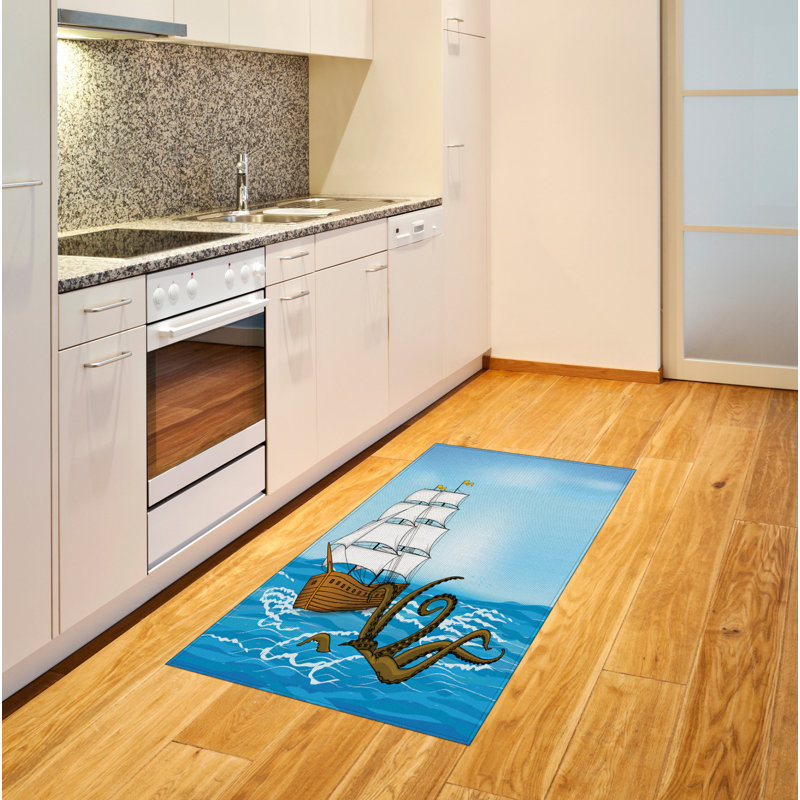Ocean High Density Long Fiber Poly Threads Decorative Area Rug Carpet, Rectangle 2'7" x 5'