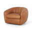 Saldana Leather Swivel Club Chair