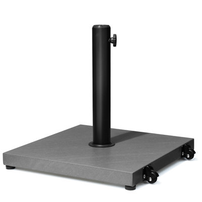 40 Lb. Concrete Free Standing Umbrella Base With Wheels, Gray