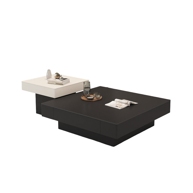Light luxury square stone slab coffee table