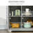 Sideboard Buffet Cabinet With Drawers, Kitchen Cabinet, Coffee Bar Cabinet With Rubberwood Top And Adjustable Shelves