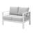 50" All-Weather Aluminum Patio Loveseat With Thick Light Gray Cushions & White Frame-1403657988-1403657977