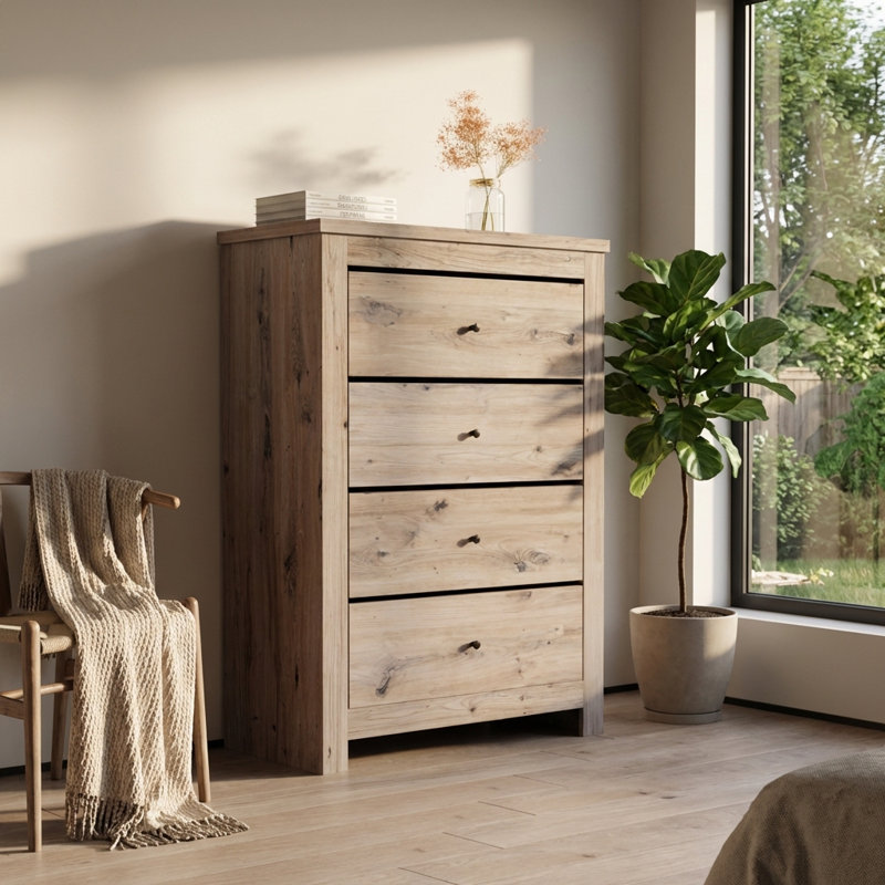 Commode en chêne 34,6 po 4S Kansas