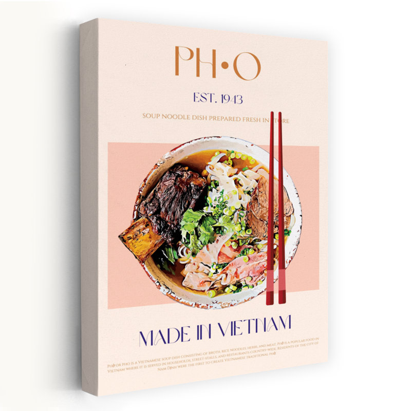 «Authentic Vietnamese Pho Traditional Architecture», art mural, H 18 po x l 12 po