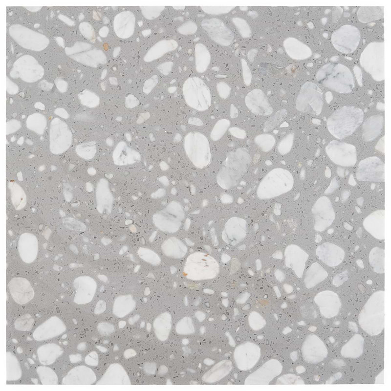 Terrazzo Italy Sacra 24x24 Honed Marble Tile, Sacra Grigio Gray