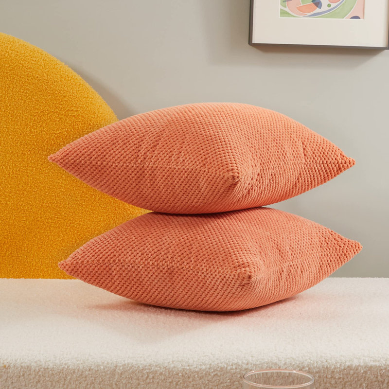 Prothro Brick Red Square Throw Cushion Cover, 60cm H x 60cm W