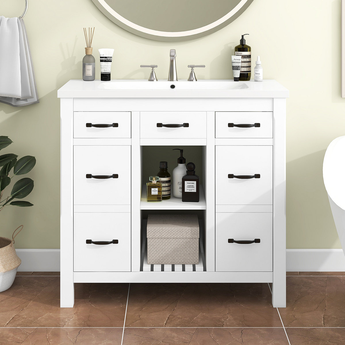 Ebern Designs Bathroom Vanity With Top Sink Modern Bathroom Storage ...