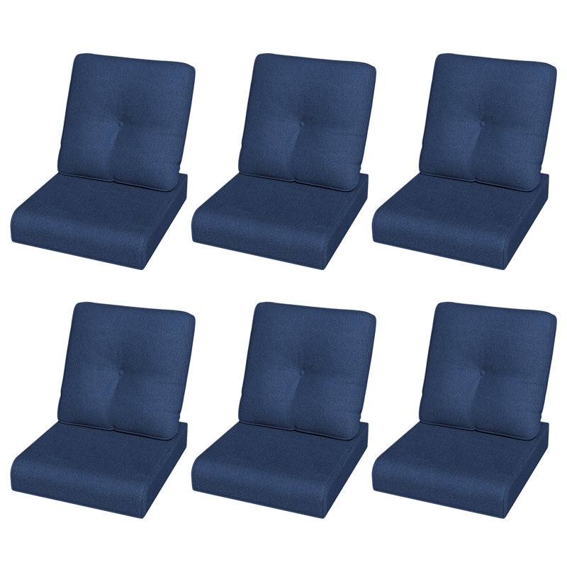 Outdoor Deep Seat Cushion Set - Comfortable,Weather-Resistant,Fade-Resistant Olefin Fabric, 6, Dark Blue