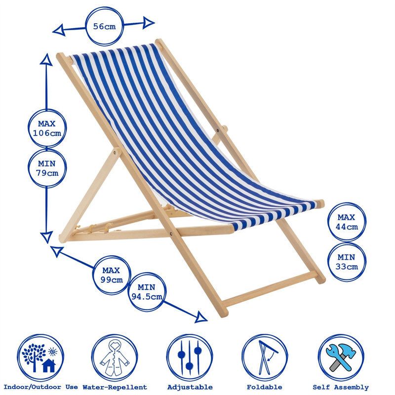 Folding Deck Chair, Red