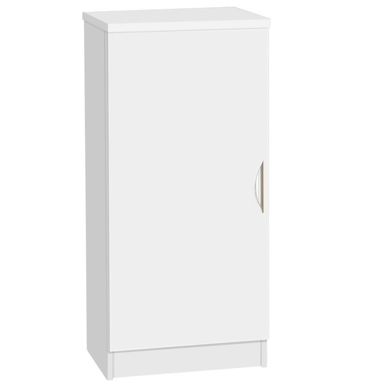 Decarlo 1 -Door 18 -Shelf Storage Cabinet, White