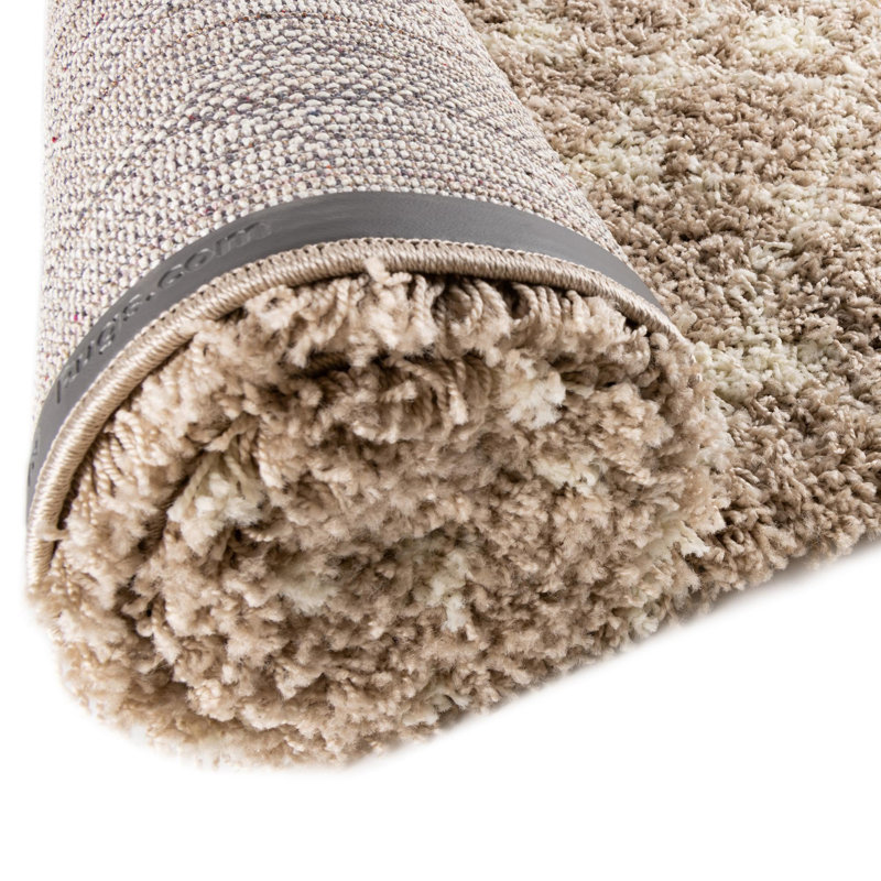 Tapis de couloir contemporain brun clair / ivoire Modon, Tapis de couloir 2 pi x 6 pi
