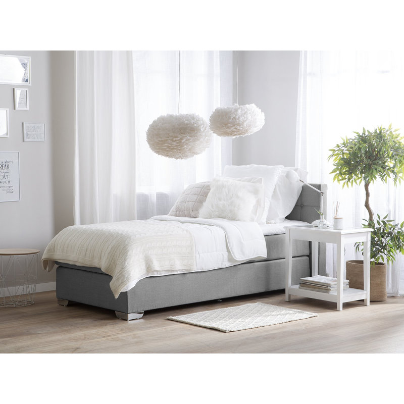 Dorothea  Upholstered Bed with Mattress, Grey